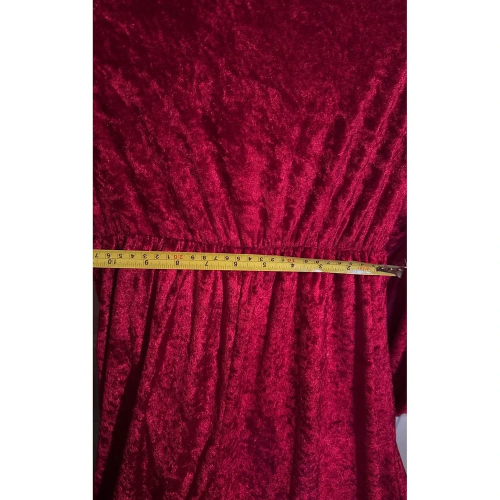 Renaissance Medieval Princess Costume Red Gold Hooded Velvet Hoop Dress Girls M